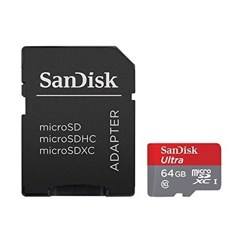 샌디스크 [아마존베스트]SanDisk Ultra 64GB microSDXC UHS-I Card with Adapter, Grey/Red, Standard Packaging (SDSQUNC-064G-GN6MA)