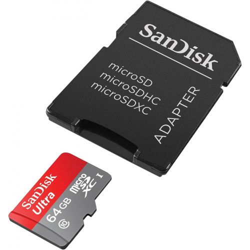 샌디스크 [아마존베스트]SanDisk Ultra 64GB microSDXC UHS-I Card with Adapter, Grey/Red, Standard Packaging (SDSQUNC-064G-GN6MA)