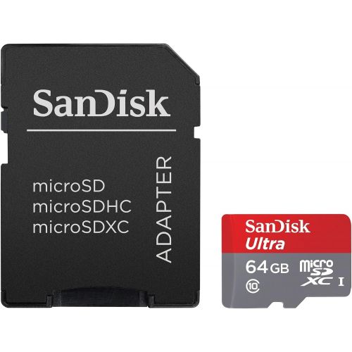 샌디스크 [아마존베스트]SanDisk Ultra 64GB microSDXC UHS-I Card with Adapter, Grey/Red, Standard Packaging (SDSQUNC-064G-GN6MA)