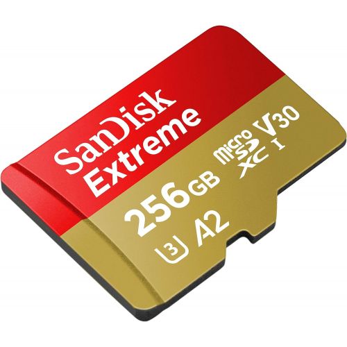 샌디스크 [아마존베스트]SanDisk 256GB Extreme microSDXC UHS-I Memory Card with Adapter - C10, U3, V30, 4K, A2, Micro SD - SDSQXA1-256G-GN6MA