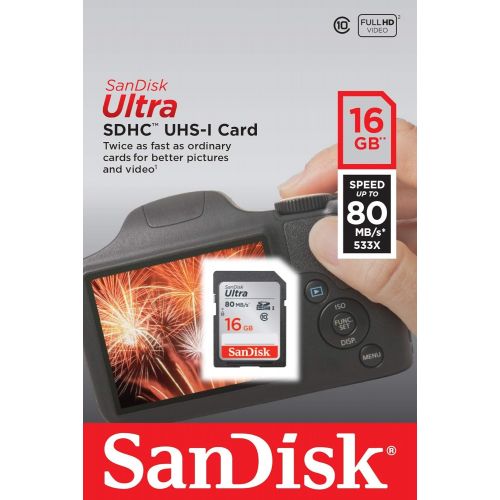 샌디스크 [아마존베스트]SanDisk 16GB Class 10 SDHC UHS-I Up to 80MB/s Memory Card (SDSDUNC-016G-GN6IN)