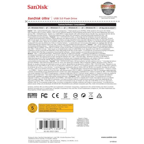 샌디스크 [아마존 핫딜]  [아마존핫딜]SanDisk Ultra 128GB USB-Flash-Laufwerk USB 3.0 bis zu 100MB/Sek