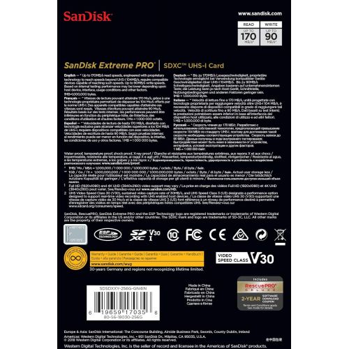 샌디스크 [아마존 핫딜]  [아마존핫딜]SanDisk Extreme PRO 256GB SDXC Memory Card up to 170MB/s, Class 10, U3, V30