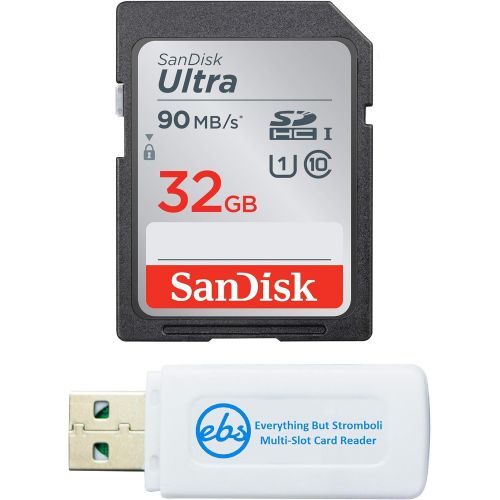 샌디스크 SanDisk 32GB SDHC SD Ultra Memory Card Works with FujiFilm FinePix XP120, XP130, XP140 Underwater Digital Camera (SDSDUNR-032G-GN6IN) Bundle with (1) Everything But Stromboli Card
