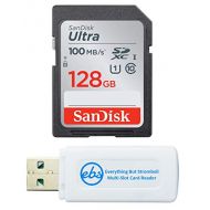SanDisk Ultra 128GB SD Memory Card for Fujifilm Camera Works with X-T30, X-T3, X-H1, GFX 50R, X-Pro3 Class 10 UHS-I (SDSDUNR-128G-GN6IN) Bundle with 1 Everything But Stromboli Micr