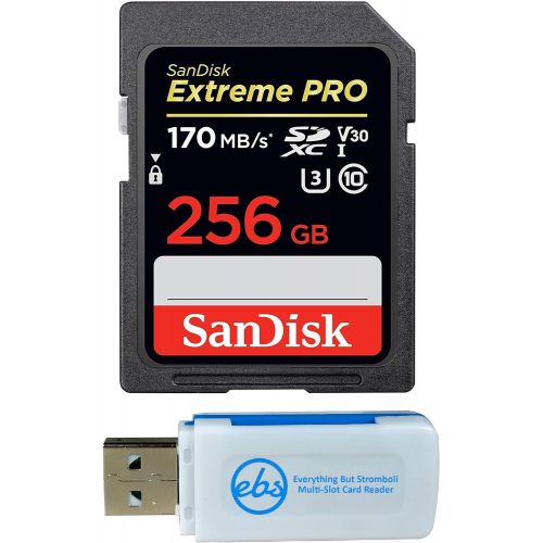 샌디스크 SanDisk 256GB SDXC Extreme Pro Memory Card Works with Sony Alpha a7 III Mirrorless Camera 4K V30 UHS-I (SDSDXXY-256G-GN4IN) Plus (1) Everything But Stromboli (TM) Combo Reader