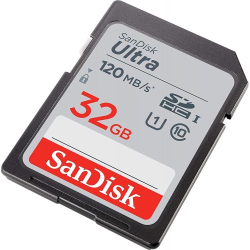 샌디스크 SanDisk 32GB SDHC SD Ultra Memory Card Works with Nikon Coolpix A900, A100, P1000, W100, W300, B700 Digital Camera (SDSDUN4-032G-GN6IN) Bundle with (1) Everything But Stromboli Car