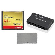 SanDisk Extreme 64GB CompactFlash CF Memory Card works with Nikon D300, D300S, D810, Digital DSLR Cameras HD UDMA 7 (SDCFXSB-064G-G46) with Everything But Stromboli Combo Cloth and