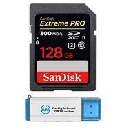 SanDisk Extreme Pro 128GB UHS-II SD Card Works with Nikon Z5, Z50, D780 Mirrorless Camera 300MB/s 4K Class 10 (SDSDXPK-128G-GN4IN) Bundle with (1) Everything But Stromboli 3.0 SDXC