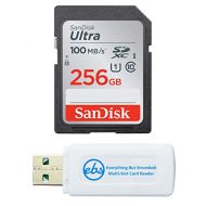 SanDisk Ultra SDXC 256GB SD Card for Nikon Compact Camera Works with P950, W150, B600, A1000 Class 10 (SDSDUNR-256G-GN6IN) Bundle with (1) Everything But Stromboli SD & Micro Memor