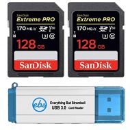 SanDisk 128GB SDXC SD Extreme Pro Memory Card (Two Pack) Bundle Works with Nikon D3500, D7500, D5600 Digital DSLR Camera 4K V30 U3 (SDSDXXY-128G-GN4IN) Plus 1 Everything But Stromb