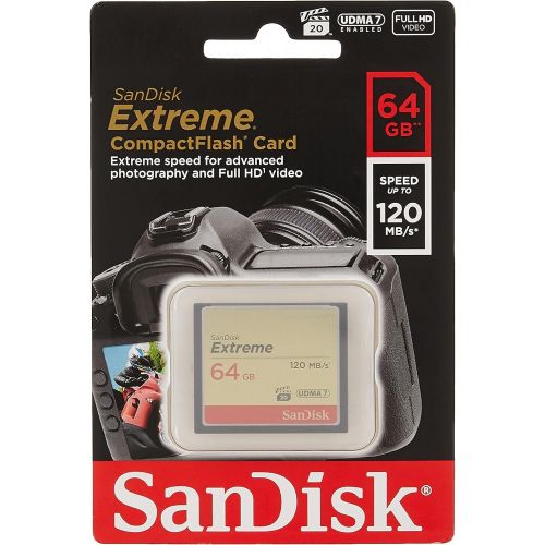 샌디스크 SanDisk 64GB Extreme CompactFlash Memory Card UDMA 7 Speed Up To 120MB/s - SDCFXSB-064G-G46