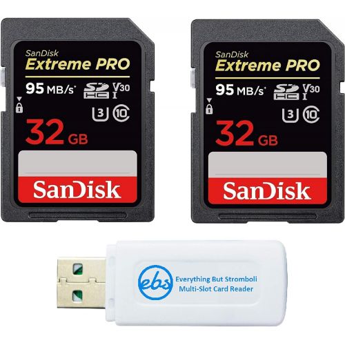 샌디스크 SanDisk 32GB (Two Pack) Extreme Pro Memory Card works with Nikon D3400, D3300, D750, D5500, D5300, D500, AW130, W100, L840 Digital DSLR Camera SDHC 4K V30 UHS-I with Everything But