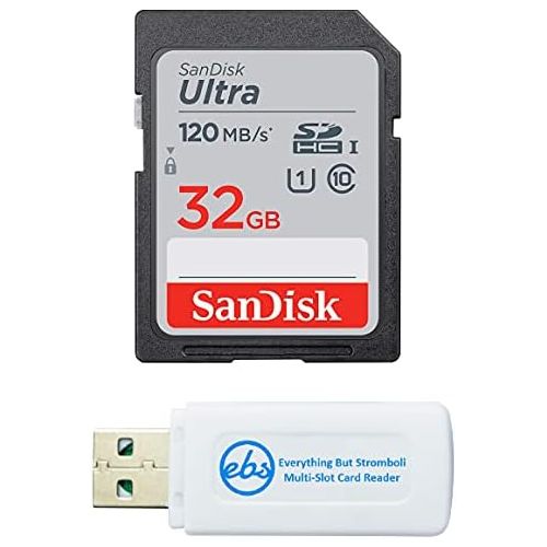 샌디스크 SanDisk 32GB SD Ultra Memory Card for Waterproof Camera Works with Panasonic Lumix DMC-TS4, DMC-TS5, DC-TS7, DMC-TS25, DMC-TS30 (SDSDUN4-032G-GN6IN) Plus (1) Everything But Strombo