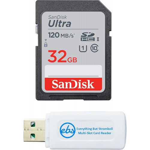 샌디스크 SanDisk 32GB SD Ultra Memory Card for Waterproof Camera Works with Panasonic Lumix DMC-TS4, DMC-TS5, DC-TS7, DMC-TS25, DMC-TS30 (SDSDUN4-032G-GN6IN) Plus (1) Everything But Strombo