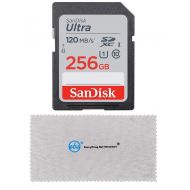 SanDisk SD Ultra Memory Card Works with Panasonic Lumix DC-LX100 II, DMC-FZ1000, DC-FZ1000 II Digital Camera (SDSDUN4-256G-GN6IN) Bundle with (1) Everything But Stromboli Micro Fib