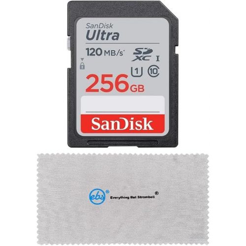 샌디스크 SanDisk SD Ultra Memory Card Works with Panasonic Lumix DC-LX100 II, DMC-FZ1000, DC-FZ1000 II Digital Camera (SDSDUN4-256G-GN6IN) Bundle with (1) Everything But Stromboli Micro Fib