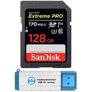 SanDisk Extreme Pro 128GB SDXC Card for Panasonic Camera Compatible with DC-BGH1, DC-S5 Class 10 UHS-1 4K V30 (SDSDXXY-128G-GN4IN) Bundle with (1) Everything But Stromboli 3.0 SD M