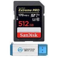 SanDisk Extreme Pro 512GB SDXC Card for Panasonic Camera Compatible with DC-S5, DC-BGH1 Class 10 UHS-1 4K V30 (SDSDXXY-512G-GN4IN) Bundle with (1) Everything But Stromboli 3.0 SD M