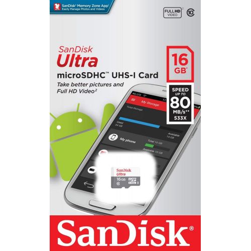 샌디스크 SanDisk Ultra SDSQUNS-016G-GN3MN 16GB 80MB/s UHS-I Class 10 microSDHC Card
