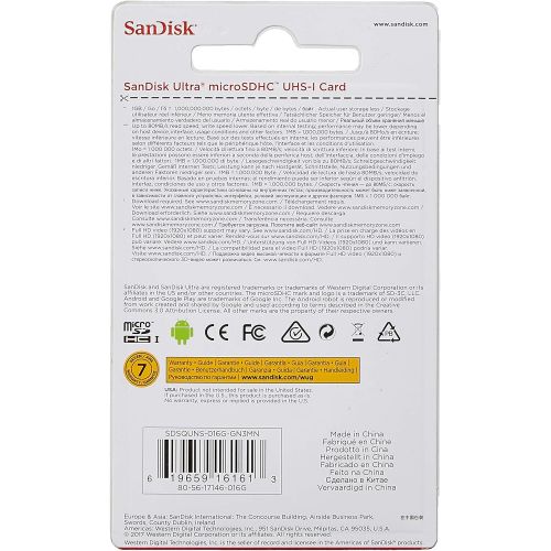 샌디스크 SanDisk Ultra SDSQUNS-016G-GN3MN 16GB 80MB/s UHS-I Class 10 microSDHC Card