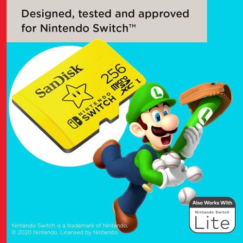 샌디스크 SanDisk 256GB microSDXC-Card, Licensed for Nintendo-Switch - SDSQXAO-256G-GNCZN