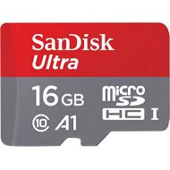 SanDisk 16GB Ultra microSDHC UHS-I Memory Card with Adapter - 98MB/s, C10, U1, Full HD, A1, Micro SD Card - SDSQUAR-016G-GN6MA