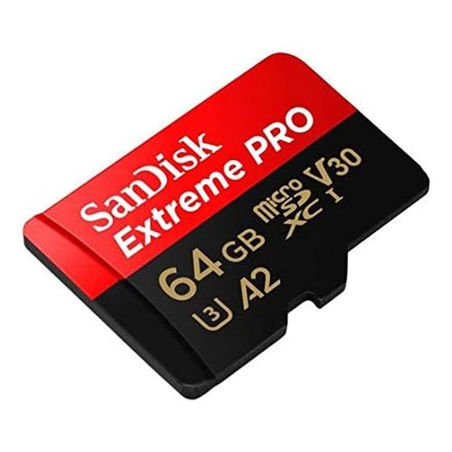 샌디스크 SanDisk 64GB Micro SDXC Memory Card Extreme Pro Works with GoPro Hero 8 Black, Max 360 Action Cam U3 V30 4K A2 Class 10 (SDSQXCY-064G-GN6MA) Bundle with 1 Everything But Stromboli