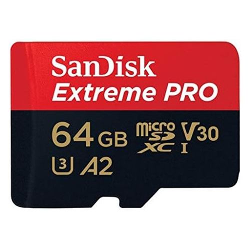 샌디스크 SanDisk 64GB Micro SDXC Memory Card Extreme Pro Works with GoPro Hero 8 Black, Max 360 Action Cam U3 V30 4K A2 Class 10 (SDSQXCY-064G-GN6MA) Bundle with 1 Everything But Stromboli