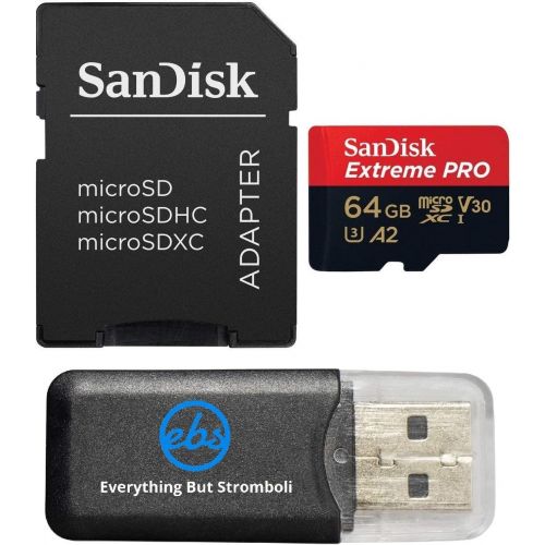 샌디스크 SanDisk 64GB Micro SDXC Memory Card Extreme Pro Works with GoPro Hero 8 Black, Max 360 Action Cam U3 V30 4K A2 Class 10 (SDSQXCY-064G-GN6MA) Bundle with 1 Everything But Stromboli