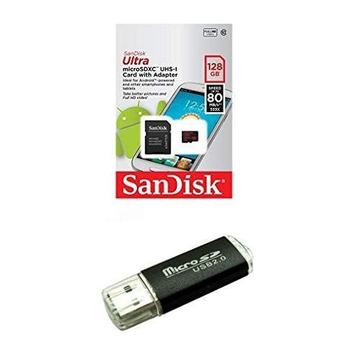 샌디스크 Sandisk Micro SDXC Ultra MicroSD TF Flash Memory Card 128GB 128G Class 10 works with Go Pro Hero 4 Hero Session Gopro 4 + BONUS SD/TF USB Reader