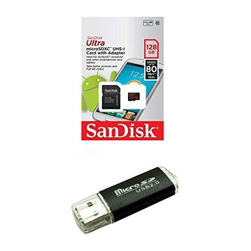 샌디스크 Sandisk Micro SDXC Ultra MicroSD TF Flash Memory Card 128GB 128G Class 10 works with Go Pro Hero 4 Hero Session Gopro 4 + BONUS SD/TF USB Reader
