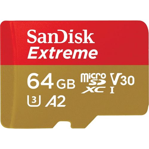 샌디스크 SanDisk 64GB Extreme microSDXC UHS-I Memory Card with Adapter - Up to 160MB/s, C10, U3, V30, 4K, A2, Micro SD - SDSQXA2-064G-GN6MA