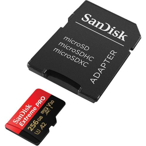 샌디스크 SanDisk 256GB MicroSDXC Extreme Pro Memory Card (2 Pack) Works with GoPro Hero8 Black, Max 360 Action Cam U3 V30 4K A2 Class 10 (SDSQXCZ-256G-GN6MA) Bundle with 1 Everything But St