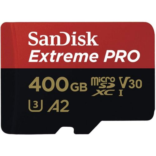 샌디스크 SanDisk 400GB Micro SDXC Extreme Pro Memory Card Works with GoPro Hero 7 Black, Silver, Hero7 White UHS-I A2 (SDSQXCZ-400G-GN6MA) Bundle with (1) Everything But Stromboli Multi-Slo