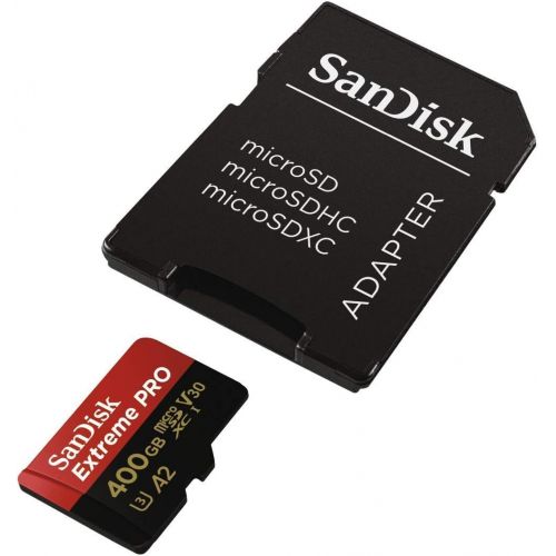 샌디스크 SanDisk 400GB Micro SDXC Extreme Pro Memory Card Works with GoPro Hero 7 Black, Silver, Hero7 White UHS-I A2 (SDSQXCZ-400G-GN6MA) Bundle with (1) Everything But Stromboli Multi-Slo