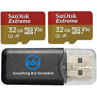 SanDisk 32GB Micro SDHC Extreme Memory Card (2 Pack) Works with GoPro Hero 8 Black, GoPro Max 360 Action Cam U3 V30 4K Class 10 (SDSQXAF-032G-GN6MN) Bundle with 1 Everything But St