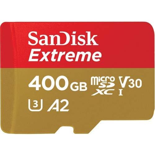 샌디스크 SanDisk 400GB Micro SDXC Memory Card Extreme Works with GoPro Hero 8 Black, GoPro Max 360 Action Camera U3 V30 4K A2 Class 10 (SDSQXA1-400G-GN6MN) Bundle with (1) Everything But St