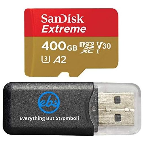 샌디스크 SanDisk 400GB Micro SDXC Memory Card Extreme Works with GoPro Hero 8 Black, GoPro Max 360 Action Camera U3 V30 4K A2 Class 10 (SDSQXA1-400G-GN6MN) Bundle with (1) Everything But St