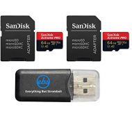 SanDisk 64GB Micro SDXC Extreme Pro Memory Card (2 Pack) Works with GoPro Hero 8 Black, Max 360 Action Cam U3 V30 4K Class 10 (SDSQXCY-064G-GN6MA) Bundle with 1 Everything But Stro