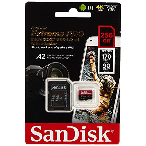 샌디스크 SanDisk Extreme Pro Micro SDXC UHS-I U3 A2 V30 Memory Card (256GB)