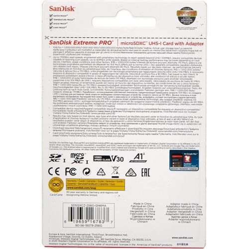샌디스크 SanDisk Extreme Pro Micro SDXC UHS-I U3 A2 V30 Memory Card (256GB)