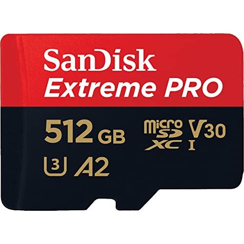 샌디스크 SanDisk 512GB Extreme Pro MicroSD Memory Card with Adapter Works with GoPro Hero 10 Black Action Cam U3 V30 4K A2 Class 10 SDSQXCZ-512G-GN6MA Bundle with 1 Everything But Stromboli