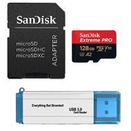 SanDisk 128GB Memory Card Extreme Pro Works with Gopro Hero 7 Black, Silver, Hero7 White UHS-1 U3 A2 Micro SDXC with Everything But Stromboli 3.0 Micro/SD Card Reader