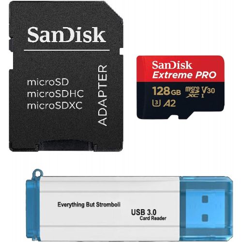 샌디스크 SanDisk 128GB Memory Card Extreme Pro Works with Gopro Hero 7 Black, Silver, Hero7 White UHS-1 U3 A2 Micro SDXC with Everything But Stromboli 3.0 Micro/SD Card Reader