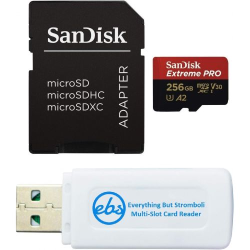 샌디스크 SanDisk Extreme Pro 256GB Micro SD Memory Card for GoPro Hero 9 Black Camera Hero9 UHS-1 U3 / V30 A2 4K Class 10 (SDSQXCY-256G-GN6MA) Bundle with (1) Everything But Stromboli SDXC