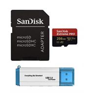 SanDisk 256GB Micro SDXC Extreme Pro Memory Card Works with GoPro Hero 7 Black, Silver, Hero7 White UHS-1 U3 A2 Bundle with (1) Everything But Stromboli 3.0 Micro/SD Card Reader