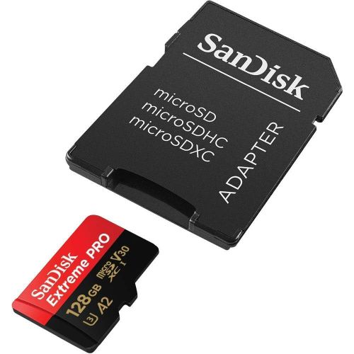 샌디스크 SanDisk Extreme Pro 128GB Micro SD Memory Card for GoPro Hero 9 Black Camera Hero9 UHS-1 U3 / V30 A2 4K Class 10 (SDSQXCY-128G-GN6MA) Bundle with (1) Everything But Stromboli SDXC