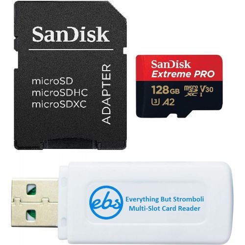 샌디스크 SanDisk Extreme Pro 128GB Micro SD Memory Card for GoPro Hero 9 Black Camera Hero9 UHS-1 U3 / V30 A2 4K Class 10 (SDSQXCY-128G-GN6MA) Bundle with (1) Everything But Stromboli SDXC