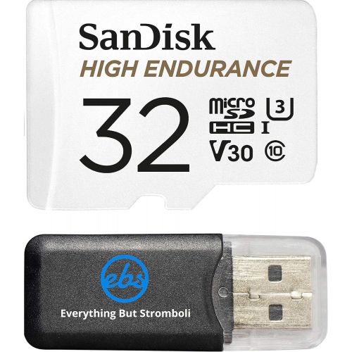 샌디스크 SanDisk 32GB High Endurance Video Monitoring Card (SDSDQQ-032G-G46A) Bundle for Dashcam and Surveillance Video with Adapter with (1) Everything but Stromboli (TM) Card Reader